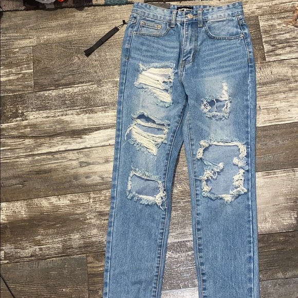 Nasty Gal Denim - Nasty Gal Momokrom distressed jeans